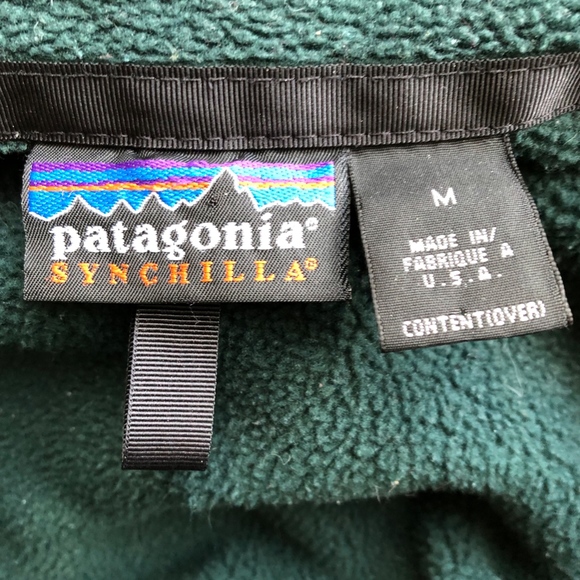 Mens Patagonia Synchilla Full Zip Jacket M Green - Picture 3 of 6